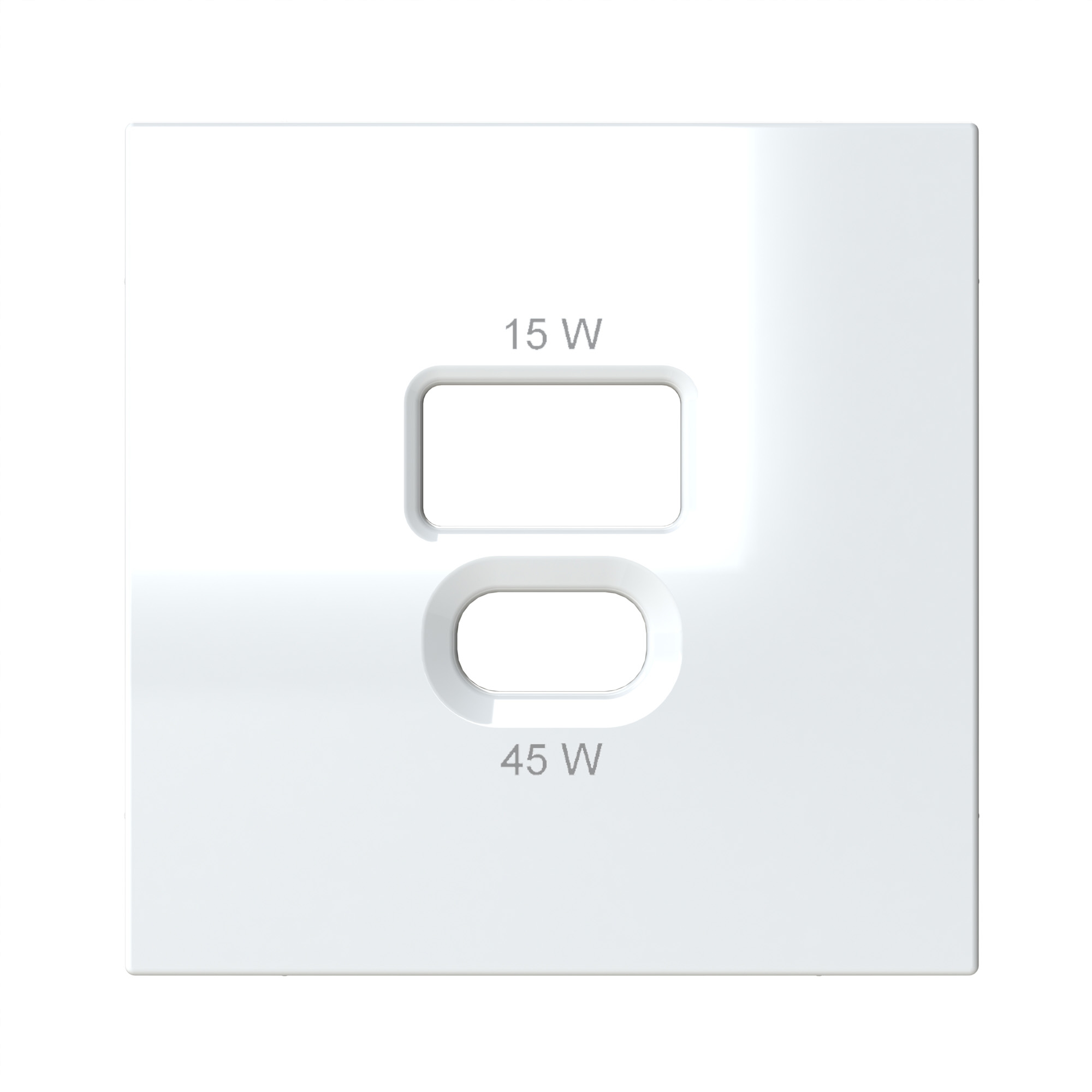 OPUS 55 Abdeckplatte für USB-A/C Lader 45/15 W, polarweiß, glänzend