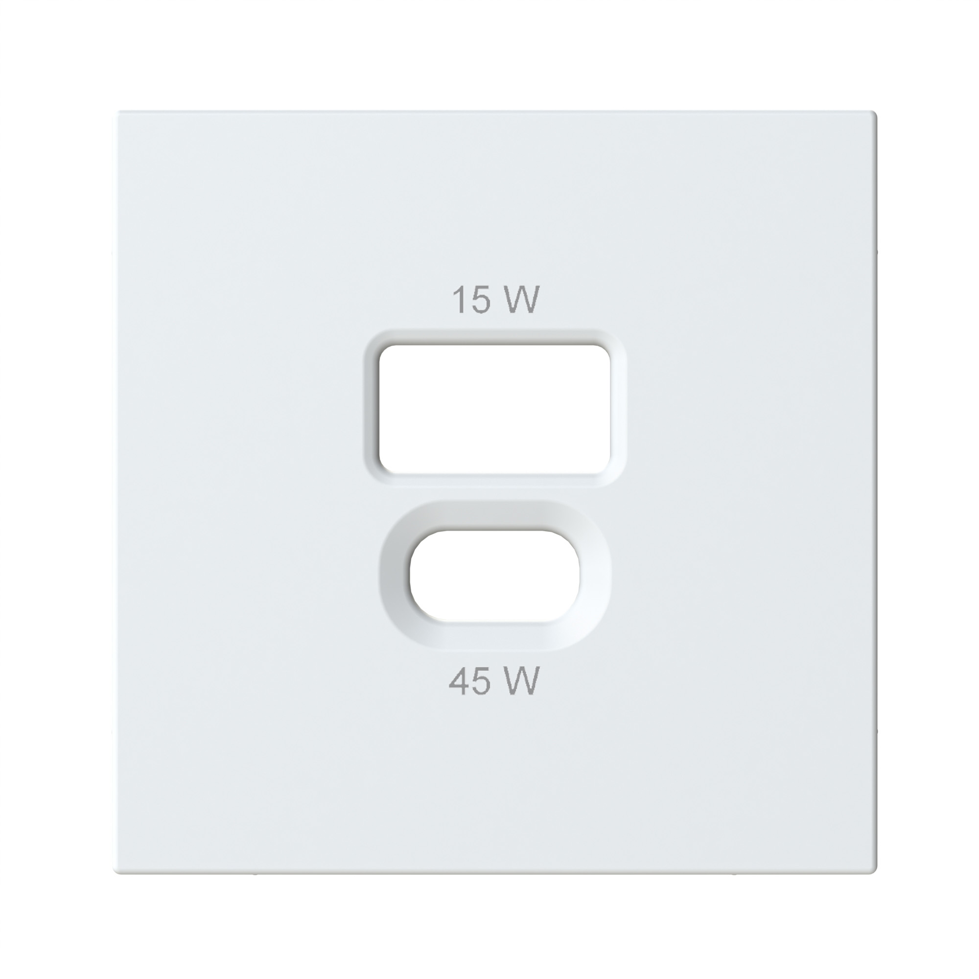OPUS 55 Abdeckplatte für USB-A/C Steckdose, 45 W, 15 W, polarweiß-seidenmatt