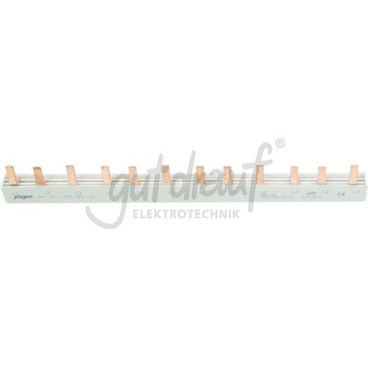 3-Phasen Stiftschiene L-Ausführung geschlossen 4x3 Pole 210mm